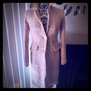 Banana republic light pink paillette pea coat size S